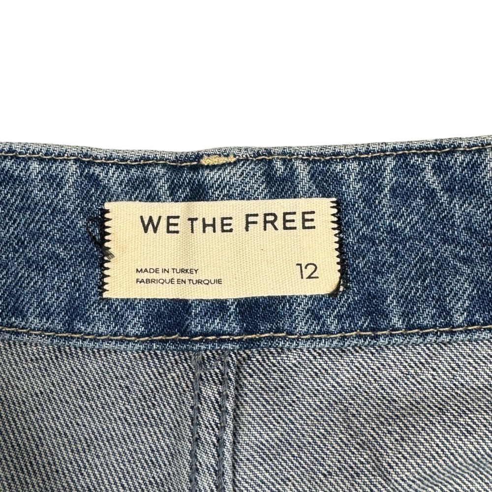 We The Free Emmy Denim Skort 12 Blue Wrap Front Raw Hem OB1480861 Western Boho - Picture 10 of 13